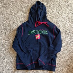 Nike Blue Hoodie with Red and Green Details